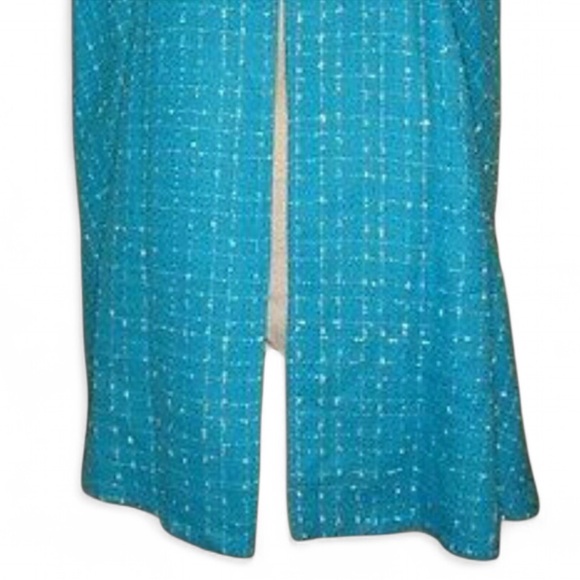 Alberto Makali Cape Turquoise Blue Green Tweed Barbiecore - Picture 2 of 4